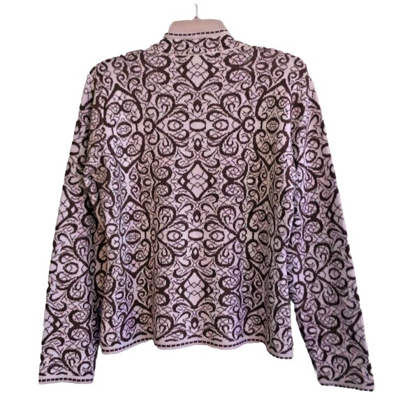 Peruvian Link Alpaca Collection Cardigan Womens Sz M Cocoa Cream Eclectic Jauja - Picture 8 of 16